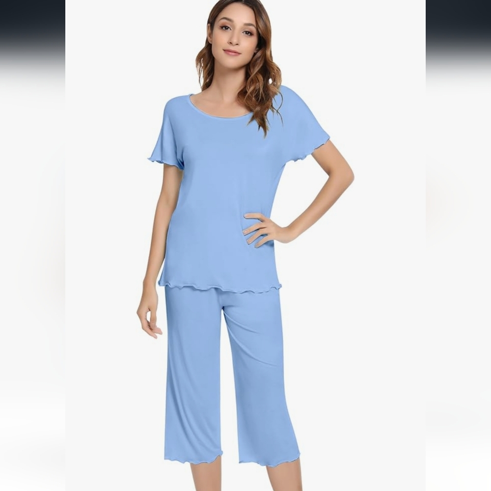 Elegant Blue Women's Pajama Set